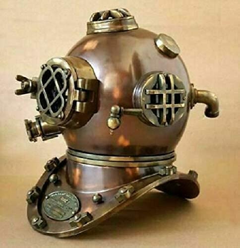 Antique Heavy Diving Helmet Bronze US Navy Mark V Marine Scuba Divers Helmet 18" - Retro Handicrafts