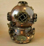 Antique Heavy Diving Helmet Bronze US Navy Mark V Marine Scuba Divers Helmet 18" - Retro Handicrafts