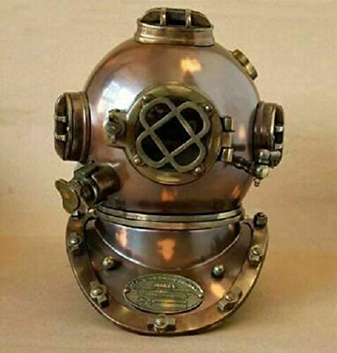 Antique Heavy Diving Helmet Bronze US Navy Mark V Marine Scuba Divers Helmet 18" - Retro Handicrafts