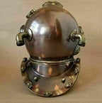 Antique Heavy Diving Helmet Bronze US Navy Mark V Marine Scuba Divers Helmet 18" - Retro Handicrafts