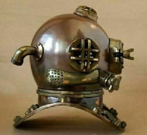 Antique Heavy Diving Helmet Bronze US Navy Mark V Marine Scuba Divers Helmet 18" - Retro Handicrafts