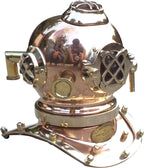 Antique Marine Mini Diving Helmet Replica Mark Us Navy Nautical Copper and Brass - Retro Handicrafts