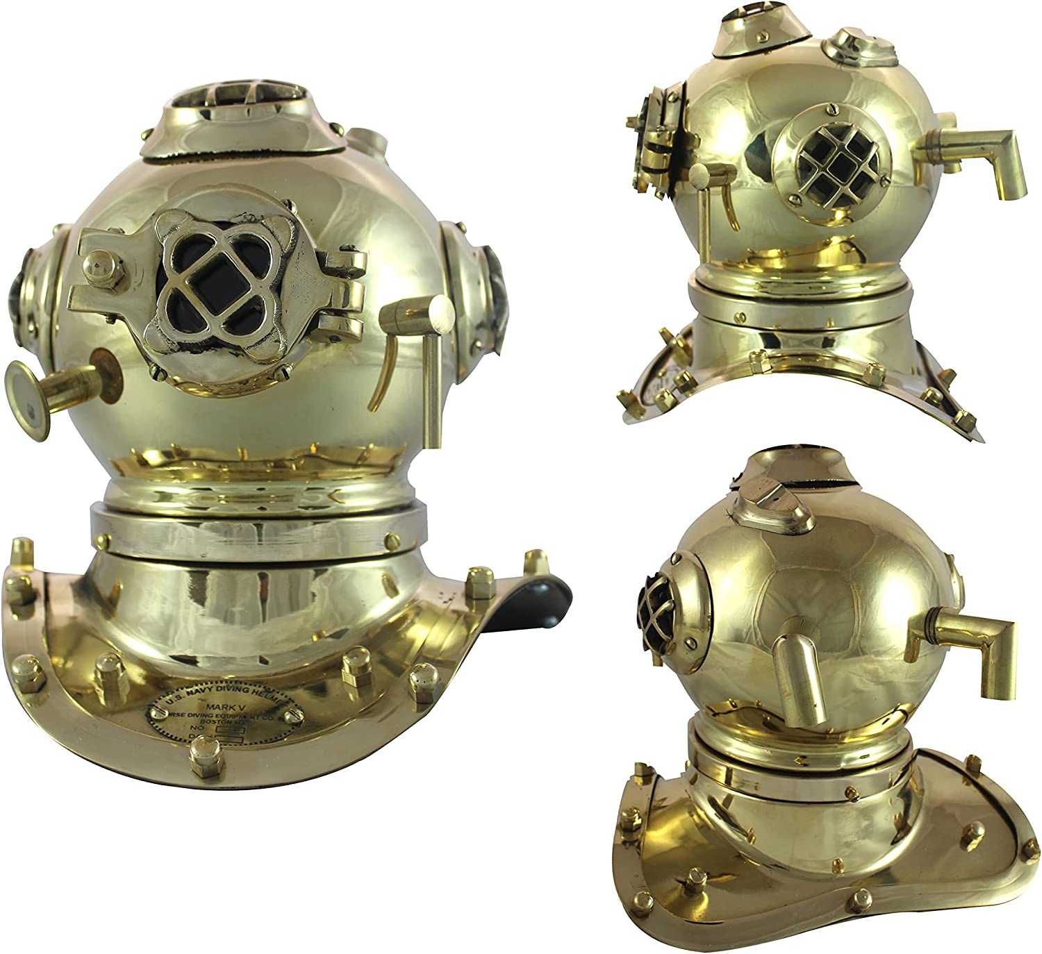 Antique Marine Mini Diving Helmet Replica Mark Us Navy Nautical Full Brass - Retro Handicrafts