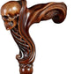 Antique-style wooden walking cane, 36 inches, with elegant skull carving and strong, lightweight design.