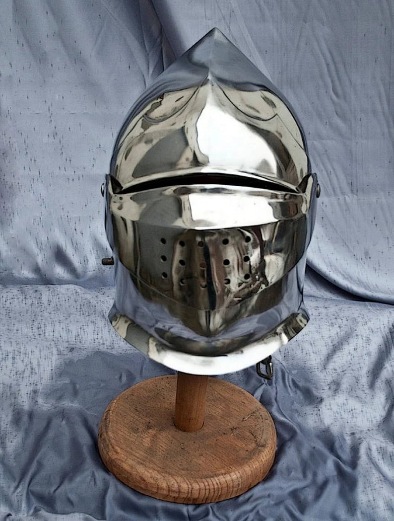 Armor closed helmet, SCA LARP fantasy helmet, medieval helmet, LARP helm, sca helm, sca armor, medieval armor, fantasy armor sca helmet - Retro Handicrafts