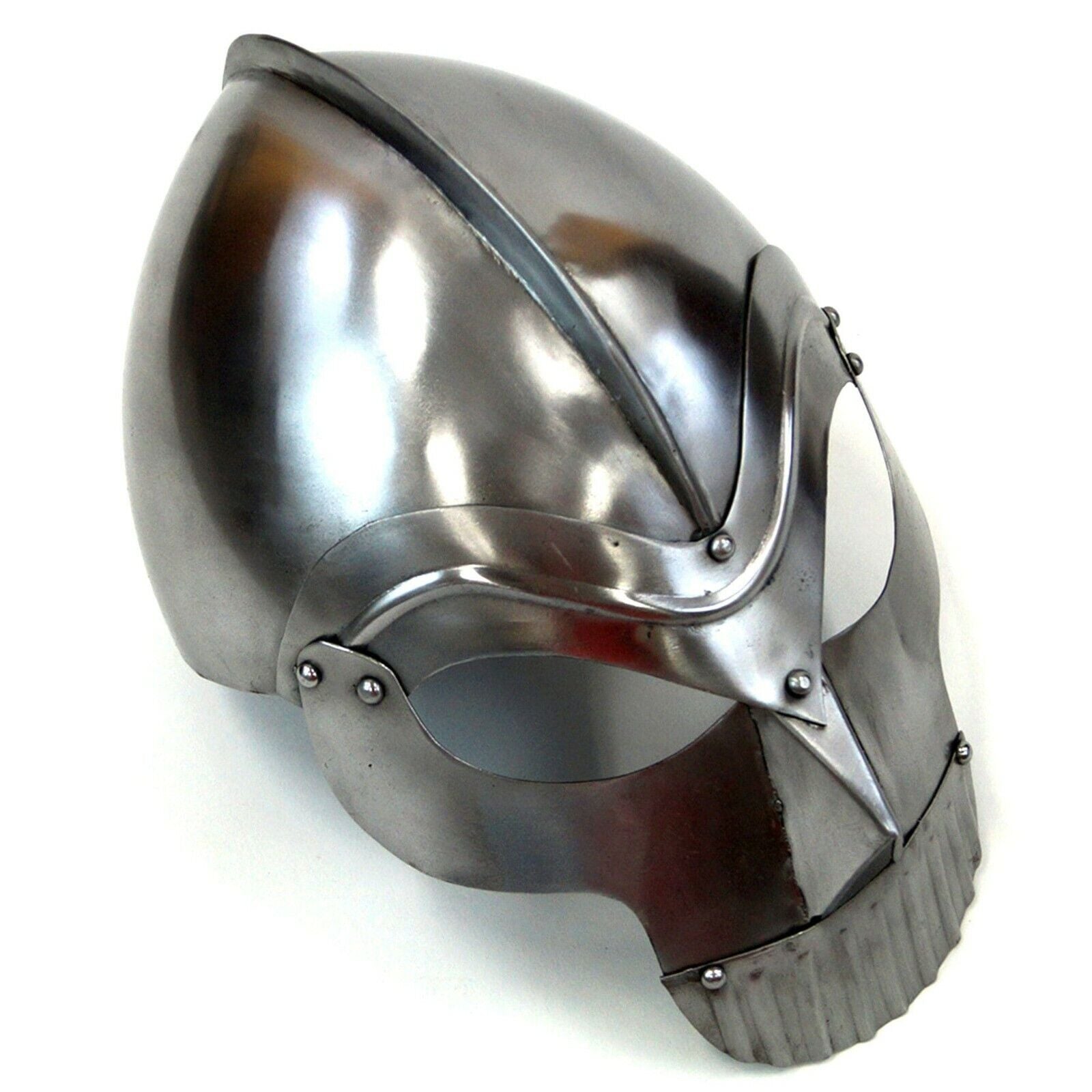 Armor Helmet with Teeth Medieval Warrior Armor, Chrome (19851) - Retro Handicrafts
