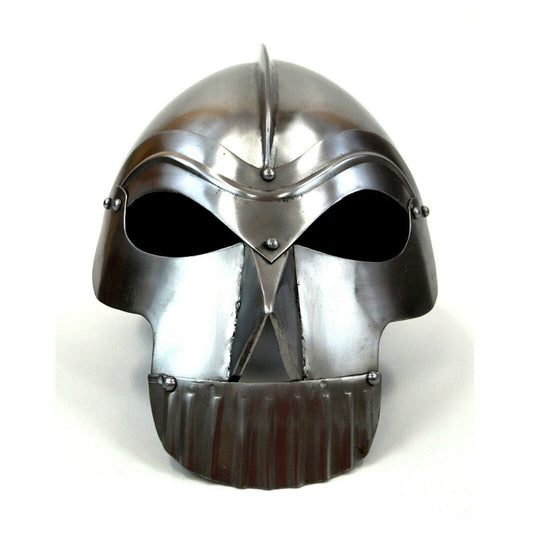 Armor Helmet with Teeth Medieval Warrior Armor, Chrome (19851) - Retro Handicrafts