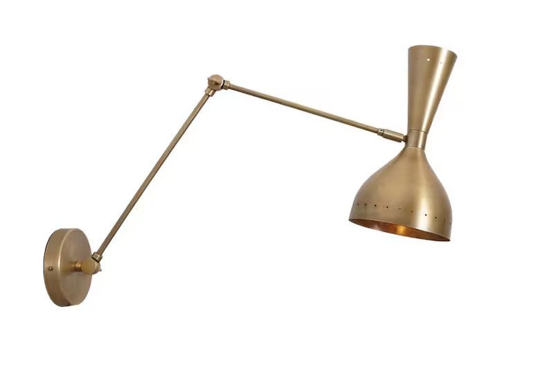 Articulated Modern Brass Sconce Midcentury Modern Stilnovo Style Wall Lamp Modern Wall Lamp Light, Bed Reading Light Lamp Kitchen 2 light - Retro Handicrafts