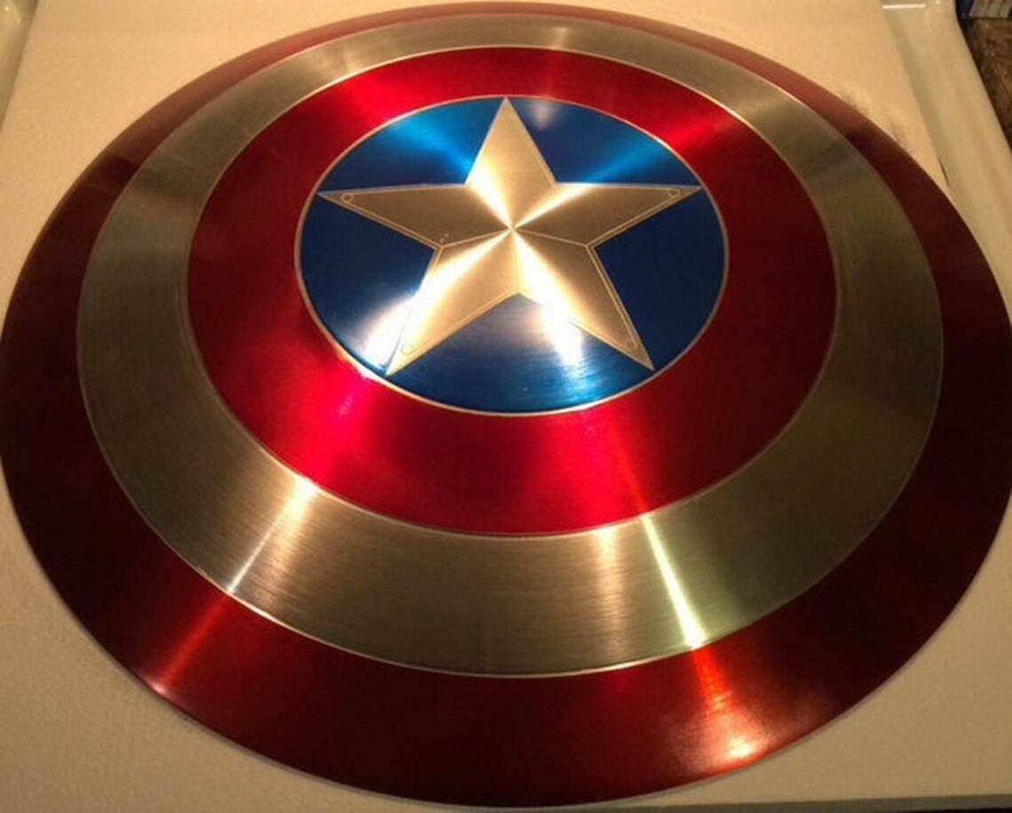Avengers 22'' Captain America Shield Metal Prop Replica - Screen Accurate 1:1 Scale - Retro Handicrafts