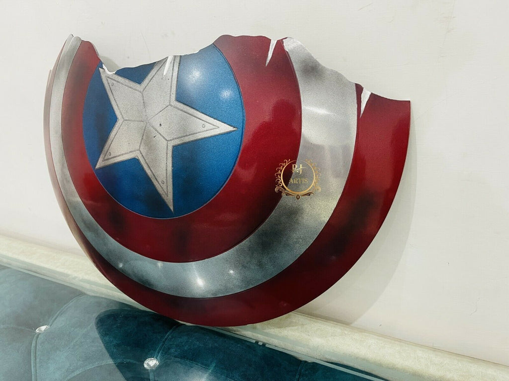 Avengers Endgame Broken Shield Replica | Captain America Metal Prop - Retro Handicrafts