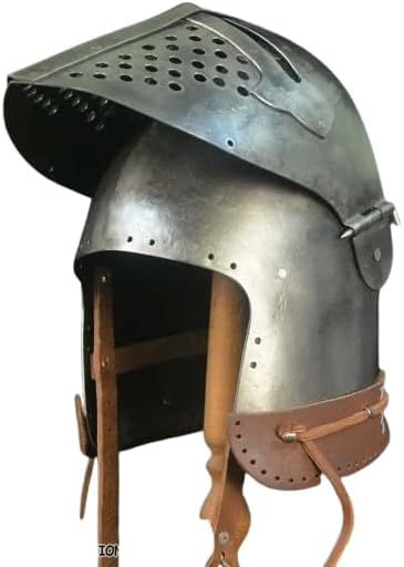 Bascinet Knight Buhurt Helmet with Visor for Cosplay & LARP - Retro Handicrafts