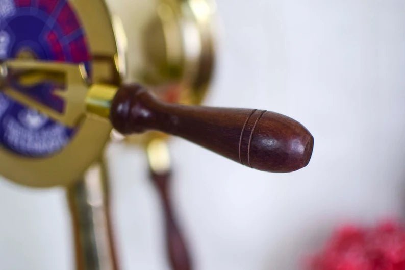 Big Telegraph Handcrafted, Brass Engine Room Order Telegraph, Bell Sound Lever Movement Wooden - Retro Handicrafts