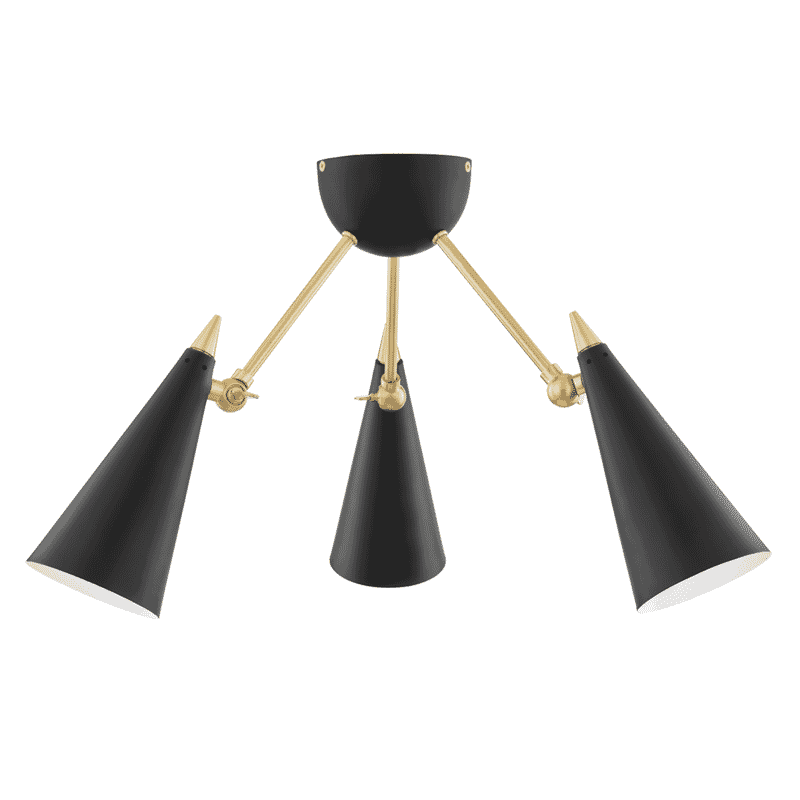Black Brass Moxie 3 Light Adjustable Modern Sconce Wall Lamps Lighting Fixture - Retro Handicrafts