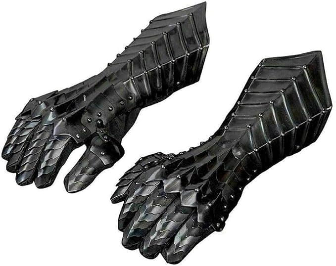 Black Medieval Nazgul Wearable Gloves Set Pair Armour Battle Steel Armor Gauntlets Gift For Him, Men Gifts Costume Fathers Gift Christmas - Retro Handicrafts