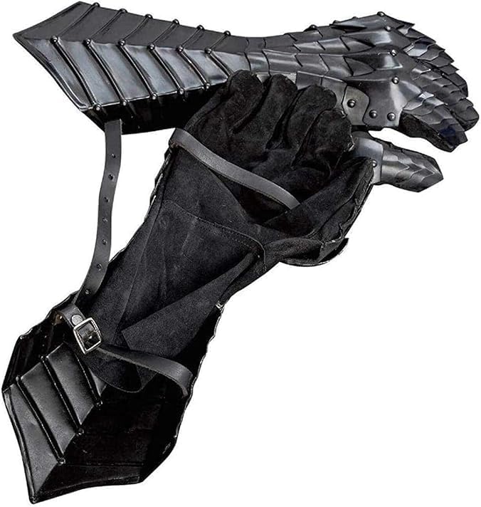 Black Medieval Nazgul Wearable Gloves Set Pair Armour Battle Steel Armor Gauntlets Gift For Him, Men Gifts Costume Fathers Gift Christmas - Retro Handicrafts