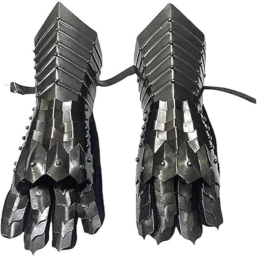 Black Medieval Nazgul Wearable Gloves Set Pair Armour Battle Steel Armor Gauntlets Gift For Him, Men Gifts Costume Fathers Gift Christmas - Retro Handicrafts