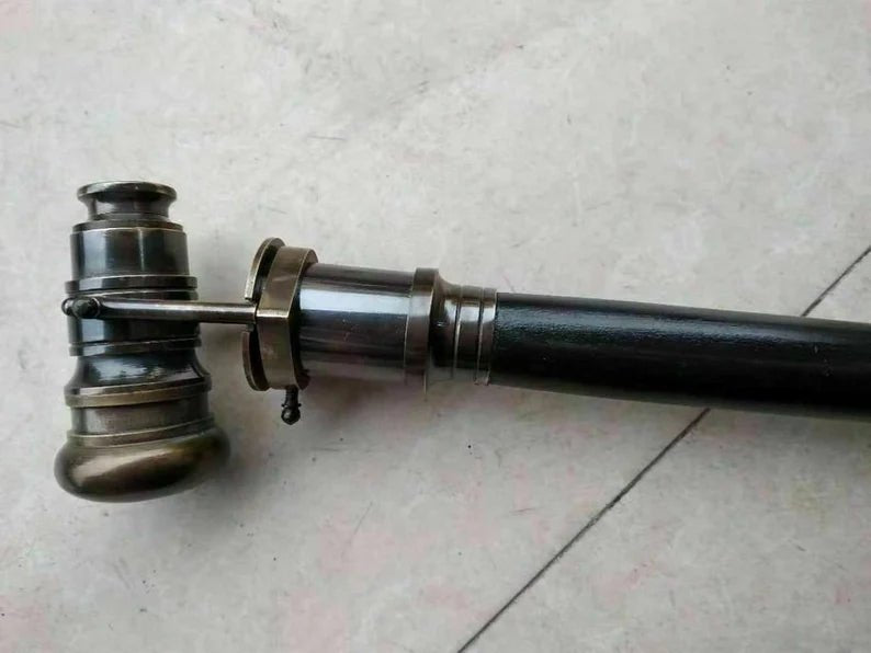 Black Spyglass Steampunk Victorian Roman Spy Brass Telescope Walking Cane - Retro Handicrafts