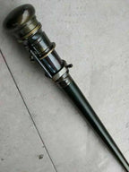 Black Spyglass Steampunk Victorian Roman Spy Brass Telescope Walking Cane - Retro Handicrafts