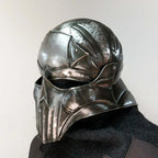 Blackened 18 Gauge Steel Medieval Demonic Face Vader Sallet Helmet1 halloween - Retro Handicrafts