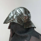 Blackened 18 Gauge Steel Medieval Demonic Face Vader Sallet Helmet1 halloween - Retro Handicrafts