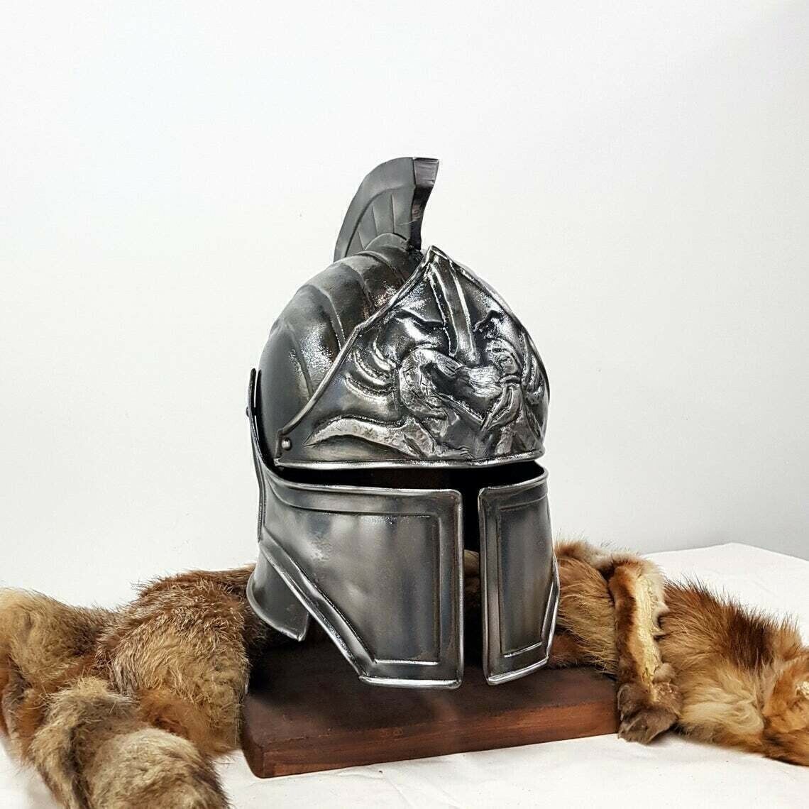 Blackened 18 Gauge Steel Medieval Legionnaire Fantasy Helmet - Retro Handicrafts