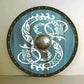 Blue Medieval Viking 24” Wooden Shield - Heavy Metal Fitted Ocean Shield Halloween Prop - Retro Handicrafts