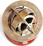 Brass Armillary Sphere Astrolabe On Wooden Base Maritime Nautical & Collectible - Retro Handicrafts