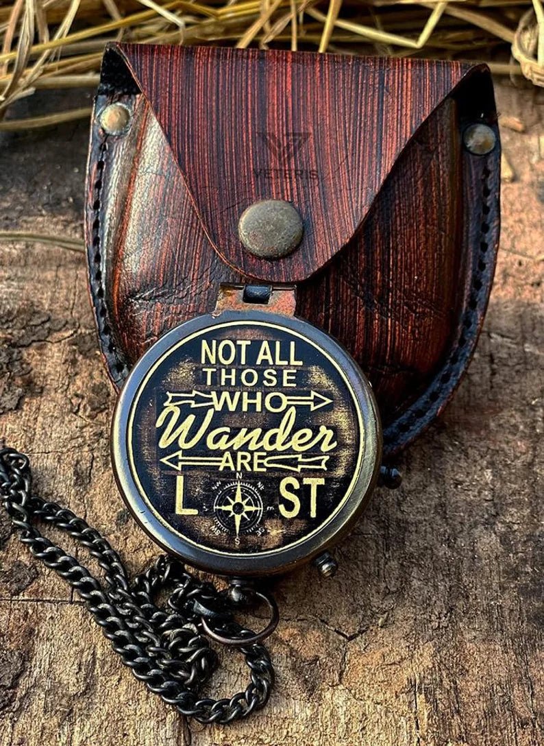 Brass Compass 2 engraved with faith and belief quote, a perfect religious gift for men, women, boys, and girls.