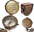 Brass Nautical Compass engraved for son and grandson, perfect gift for Baptism, Graduation, and Confirmation.