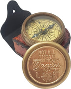 Elegant brass compass packaged in a gift box, a thoughtful keepsake for any special occasion.