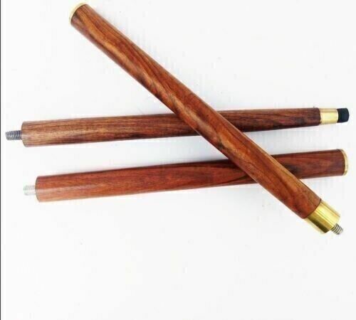 Brass Handle Jaguar Cane Wooden Walking Stick Vintage Design