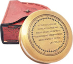 Brass nautical pocket compass antique replica with magnetic directional feature, ideal for camping and marine navigation