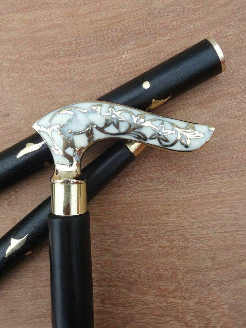 Antique Brass Nautical Walking Stick - Perfect Gift for Gentlemen and Collectors