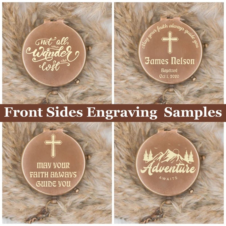 Handcrafted brass Norse compass with creative leather case, ideal for Viking mythology enthusiasts