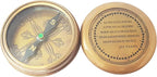 Brass pocket compass in gift box packaging, perfect for gifting to adventurers and scouts