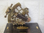 Brass Sextant, Handheld Nautical Sextant With Wooden Box - Retro Handicrafts