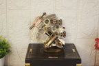 Brass Sextant, Handheld Nautical Sextant With Wooden Box - Retro Handicrafts