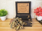 Brass Sextant, Handheld Nautical Sextant With Wooden Box - Retro Handicrafts