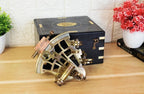 Brass Sextant, Handheld Nautical Sextant With Wooden Box - Retro Handicrafts
