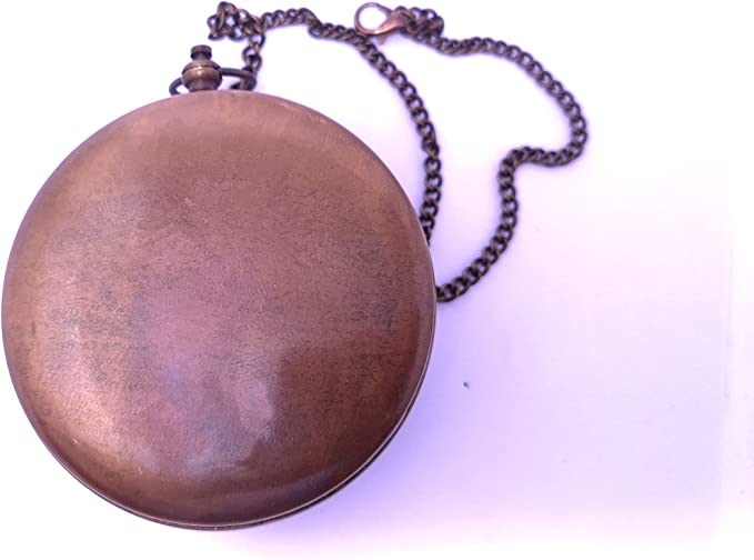 Brass Sundial Compass with Leather Case and Chain - Retro Handicrafts