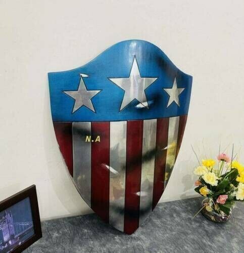 Captain America 26 - inch Metal Shield - Perfect for Kids' Halloween Cosplay Props - Retro Handicrafts