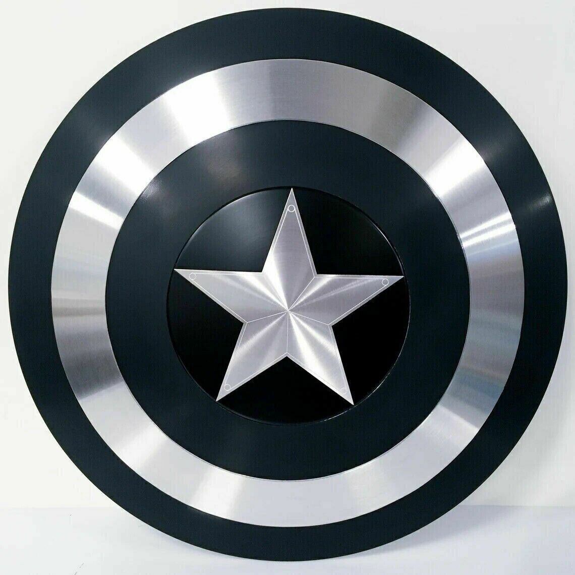 Captain America Black Shield 22'' Metal Prop Replica - 1:1 Scale Marvel Collectible - Retro Handicrafts