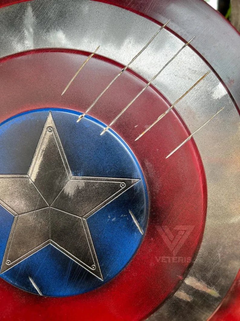 Captain America damaged Shield - Metal Prop Replica - screen Accurate Marvel Captain America's Shield - Retro Handicrafts