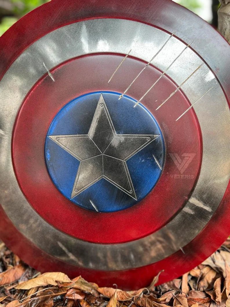 Captain America damaged Shield - Metal Prop Replica - screen Accurate Marvel Captain America's Shield - Retro Handicrafts