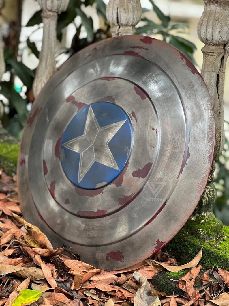 Captain America Shield Original Battle Damage 1:1 Scale Full Size Handmade (Battle Damage) - Retro Handicrafts