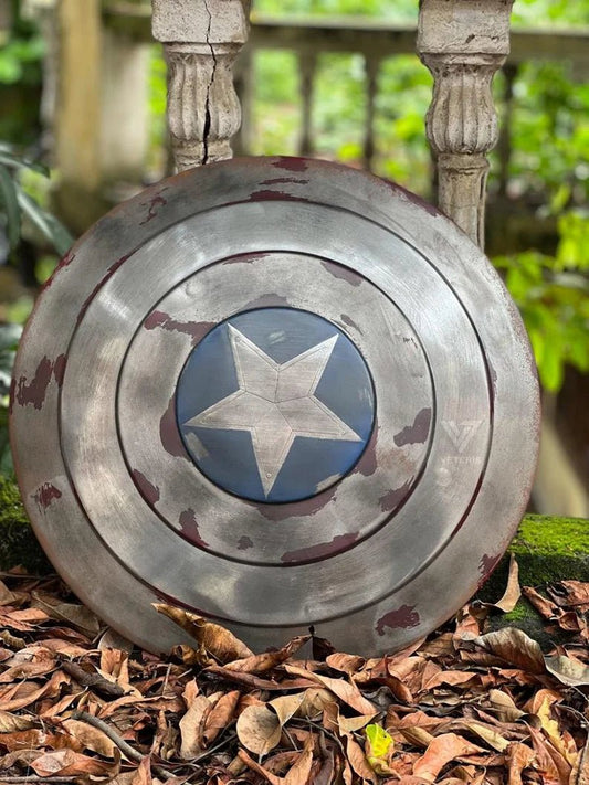 Captain America Shield Original Battle Damage 1:1 Scale Full Size Handmade (Battle Damage) - Retro Handicrafts