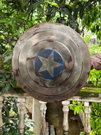 Captain America Shield Original Battle Damage 1:1 Scale Full Size Handmade (Battle Damage) - Retro Handicrafts