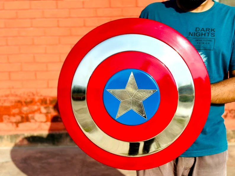 Captain America Shield Replica | Winter Soldier Metal Prop | Avengers Costume Accessory | Ideal Halloween Gift - Retro Handicrafts