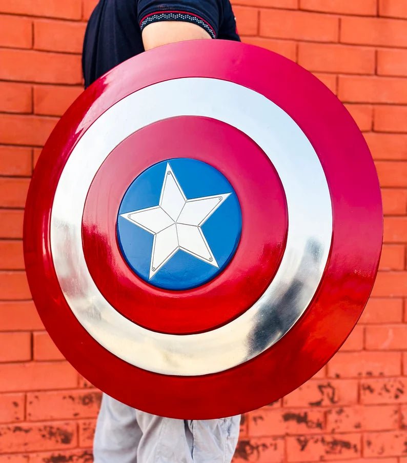 Captain America Shield Replica | Winter Soldier Metal Prop | Avengers Costume Accessory | Ideal Halloween Gift - Retro Handicrafts