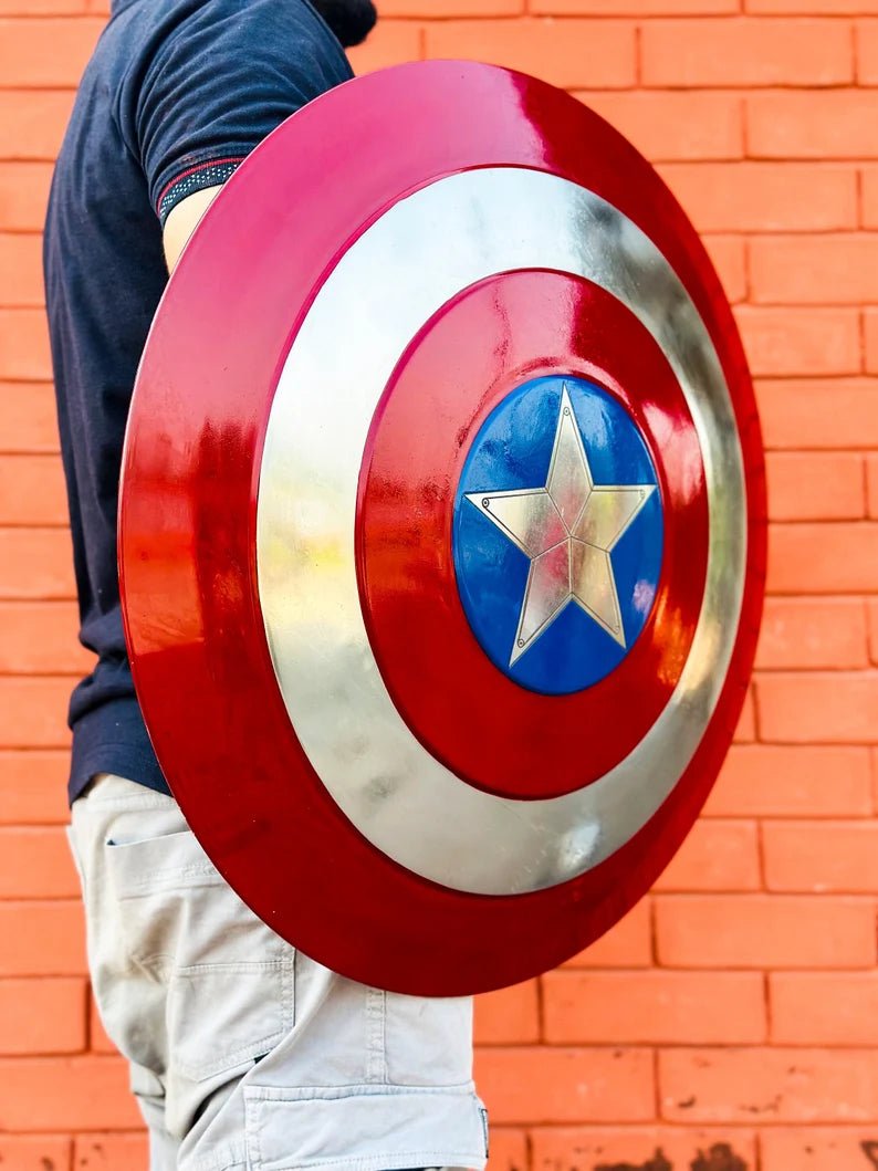 Captain America Shield Replica | Winter Soldier Metal Prop | Avengers Costume Accessory | Ideal Halloween Gift - Retro Handicrafts